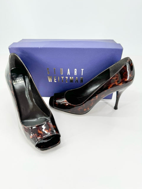 Shoe Size 9 Stuart Weitzman Tan PATENT Pumps