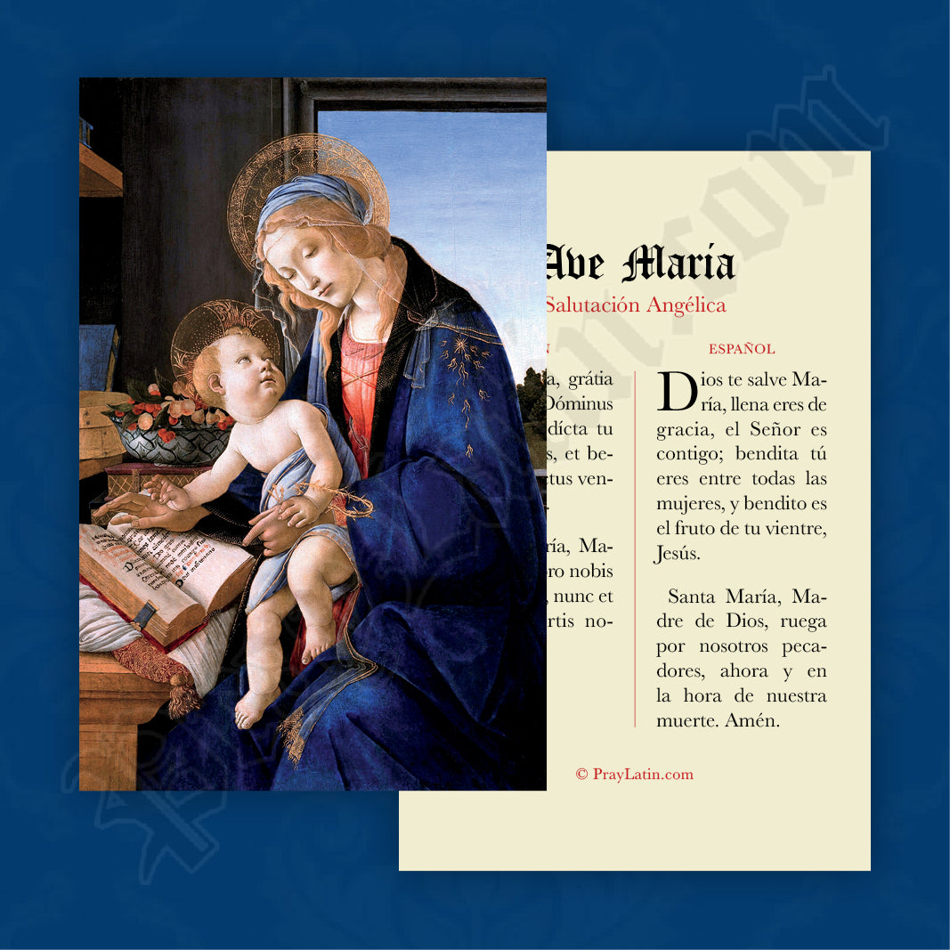 Ave María en latín y español - Estampas de oración –  LLC