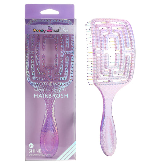 Curved Vented Hair Brush Detangling for Blow Drying Colorful Wet