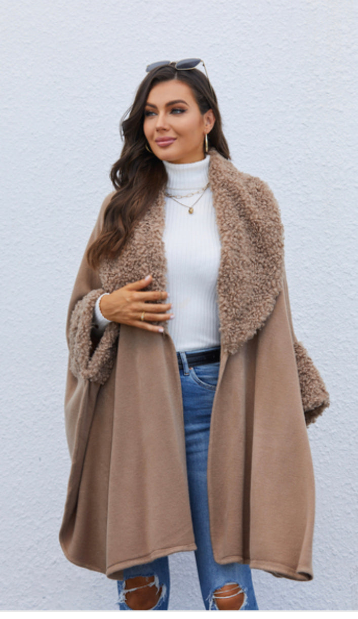 Brown collar cape with sleeves (style 48)