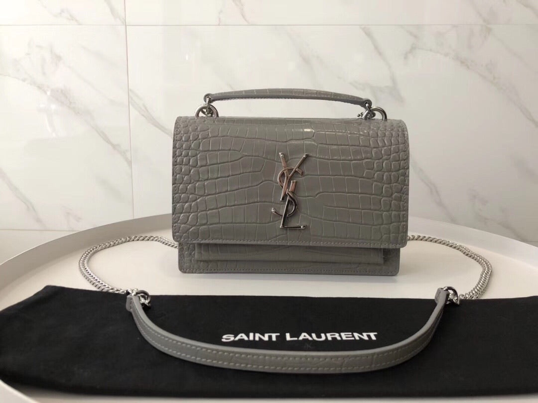 ysl sunset bag grey