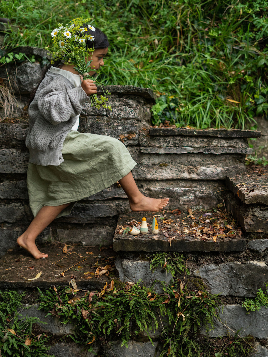 Children playing outside in nature