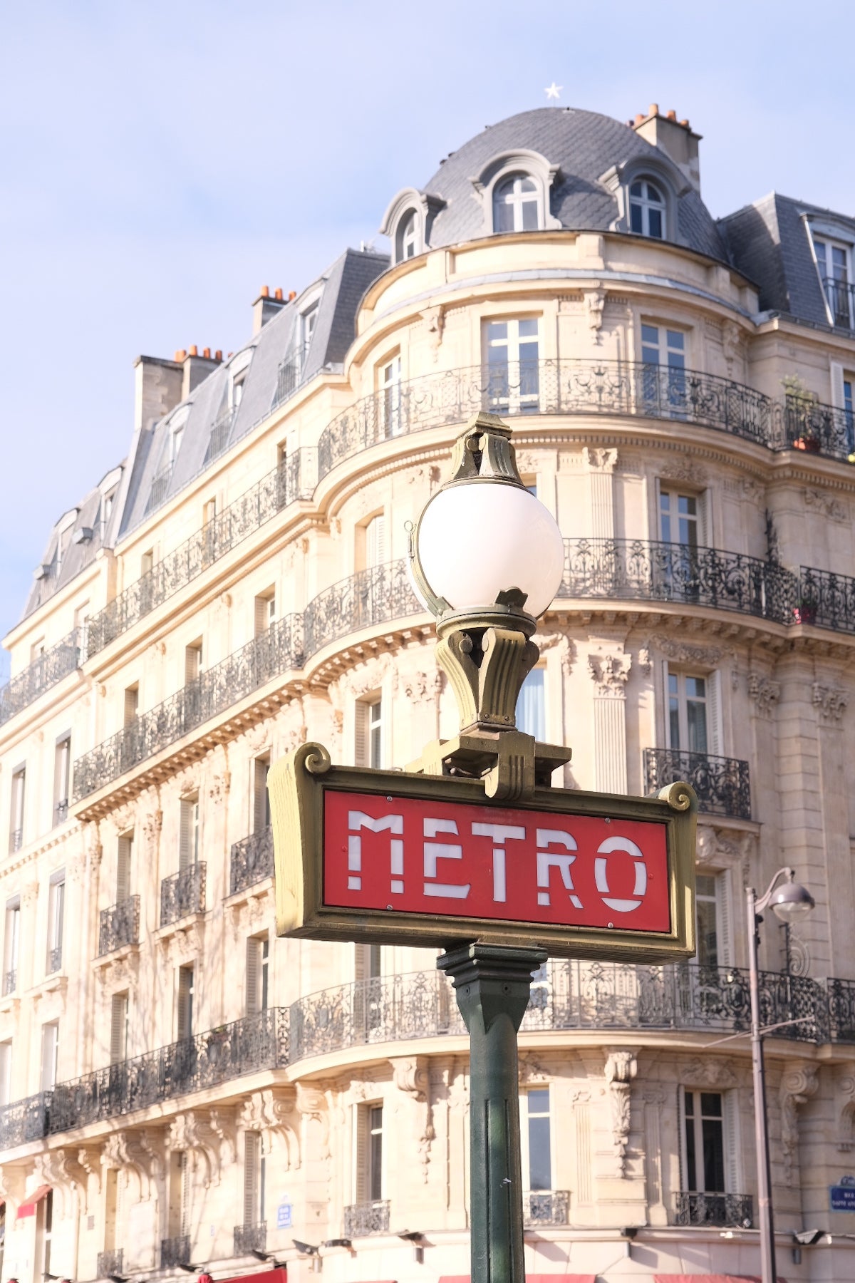 a metro sign in Paris