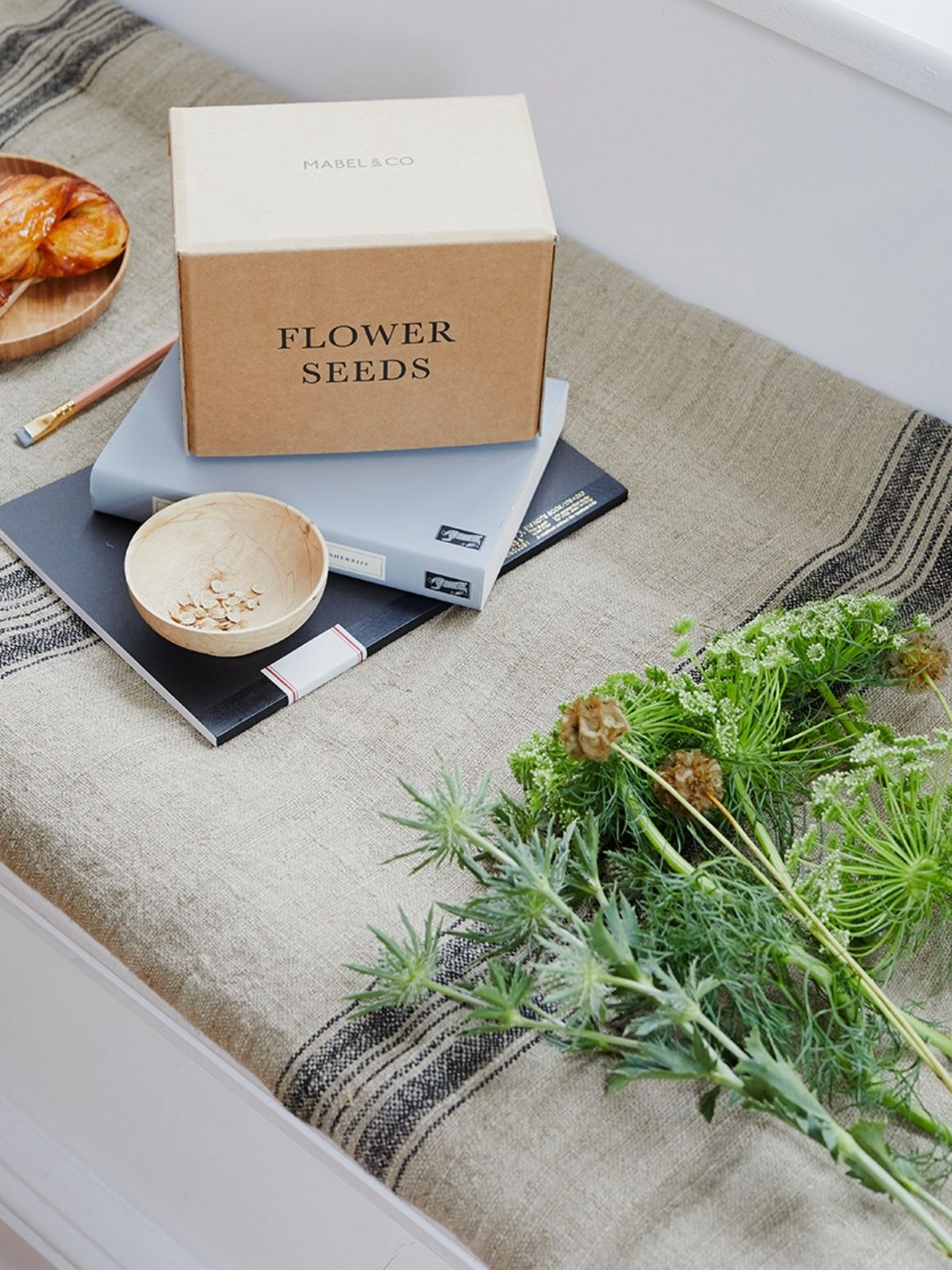 Box of flower seeds by Mabel & Co