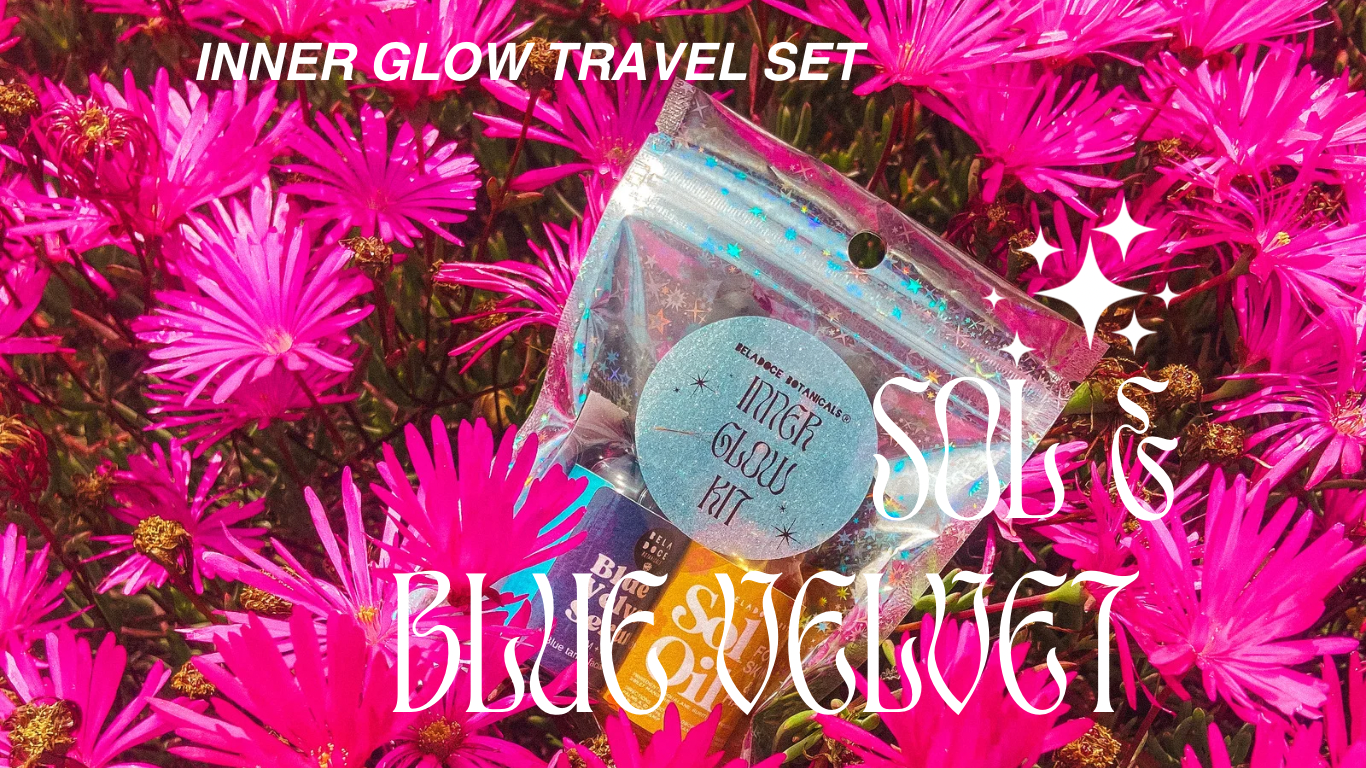 beladoce botanicals sol oil and beladoce botanicals blue velvet oil - inner glow kit