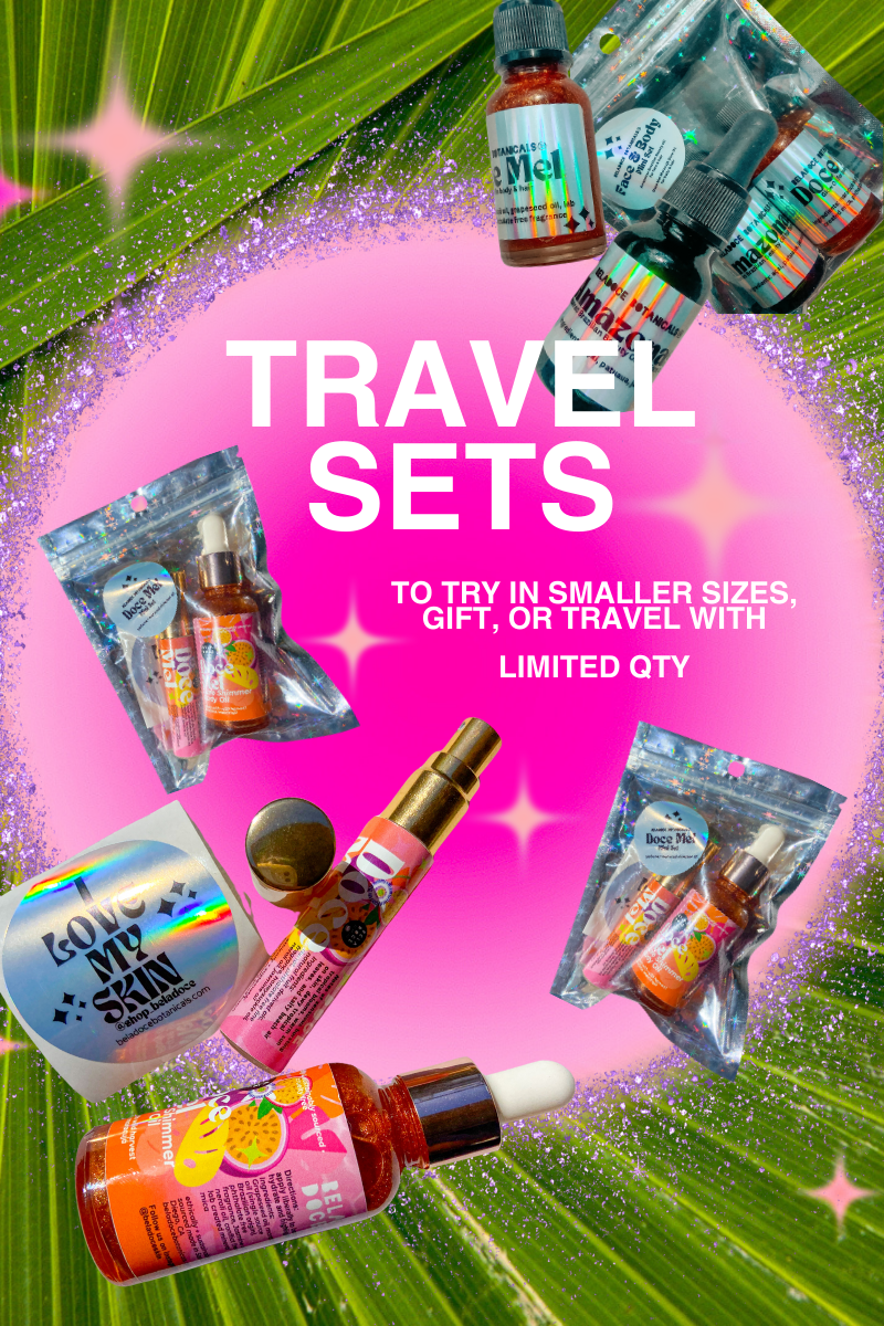 beladoce botanicals travel sets, perfect for trial and travel