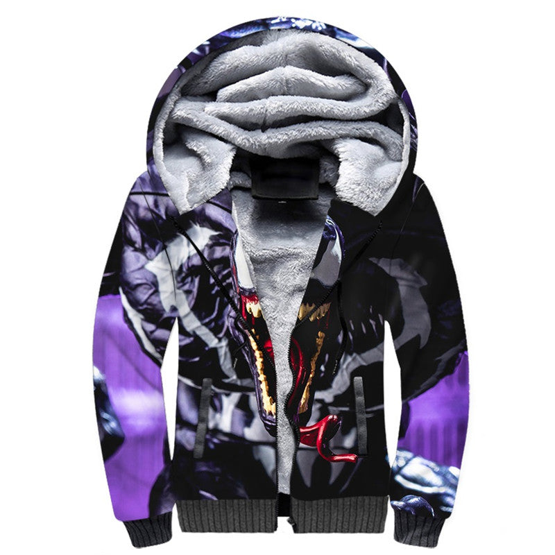 Venom Spider Unisex Fleece Winter Jacket Pullover Hoodie - Fans-Home