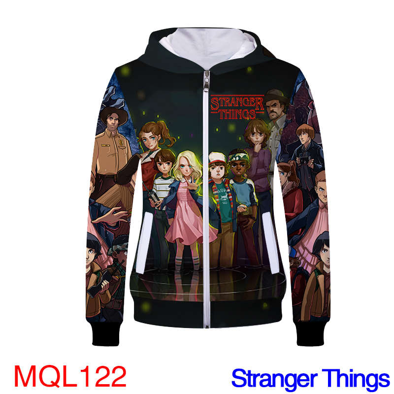 stranger things zip up hoodie