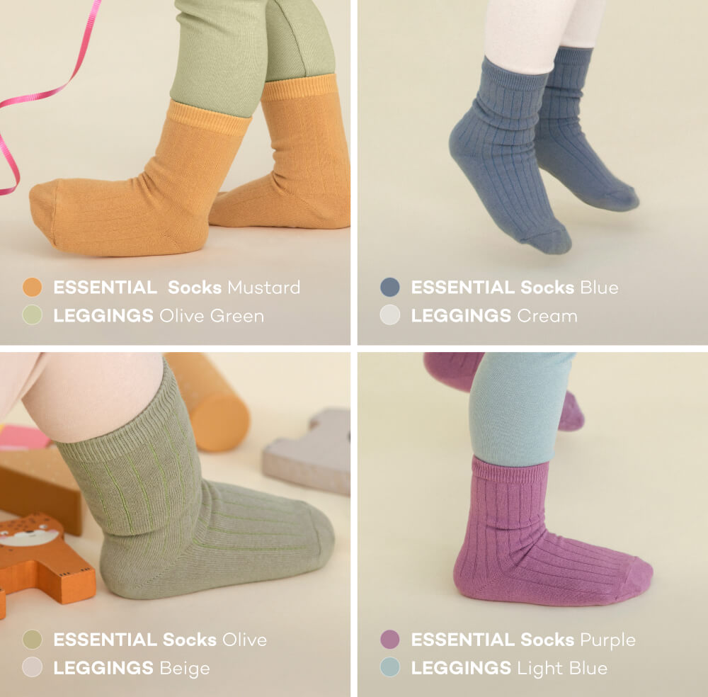 Konny Baby Essential Socks - 4 Color Set (12M-7Y)