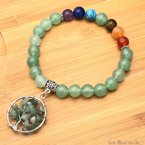 Green Aventurine 7 chakra Bracelet- Gift for her, Gift for him