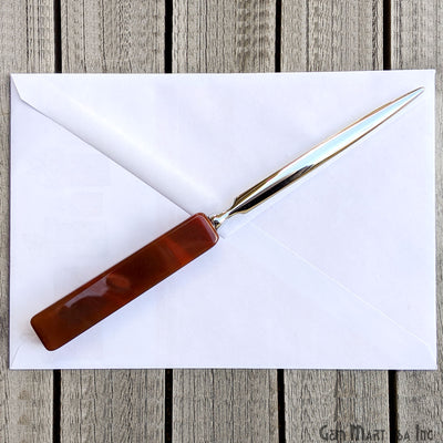 Letter Mail Opener in Natural Agate , Paper Cutter, Envelope Slitter, Craft  Knife, GemMartUSA