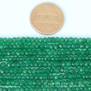 Green Onyx Rondelle Beads, Natural, Meditation Bracelet, Beaded Curtain, Mardi Gras, 3-4mm 13" Length