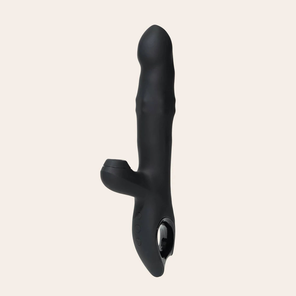 3-in-1 Wiggling, Sucking Rabbit Vibrator with Rolling Beads