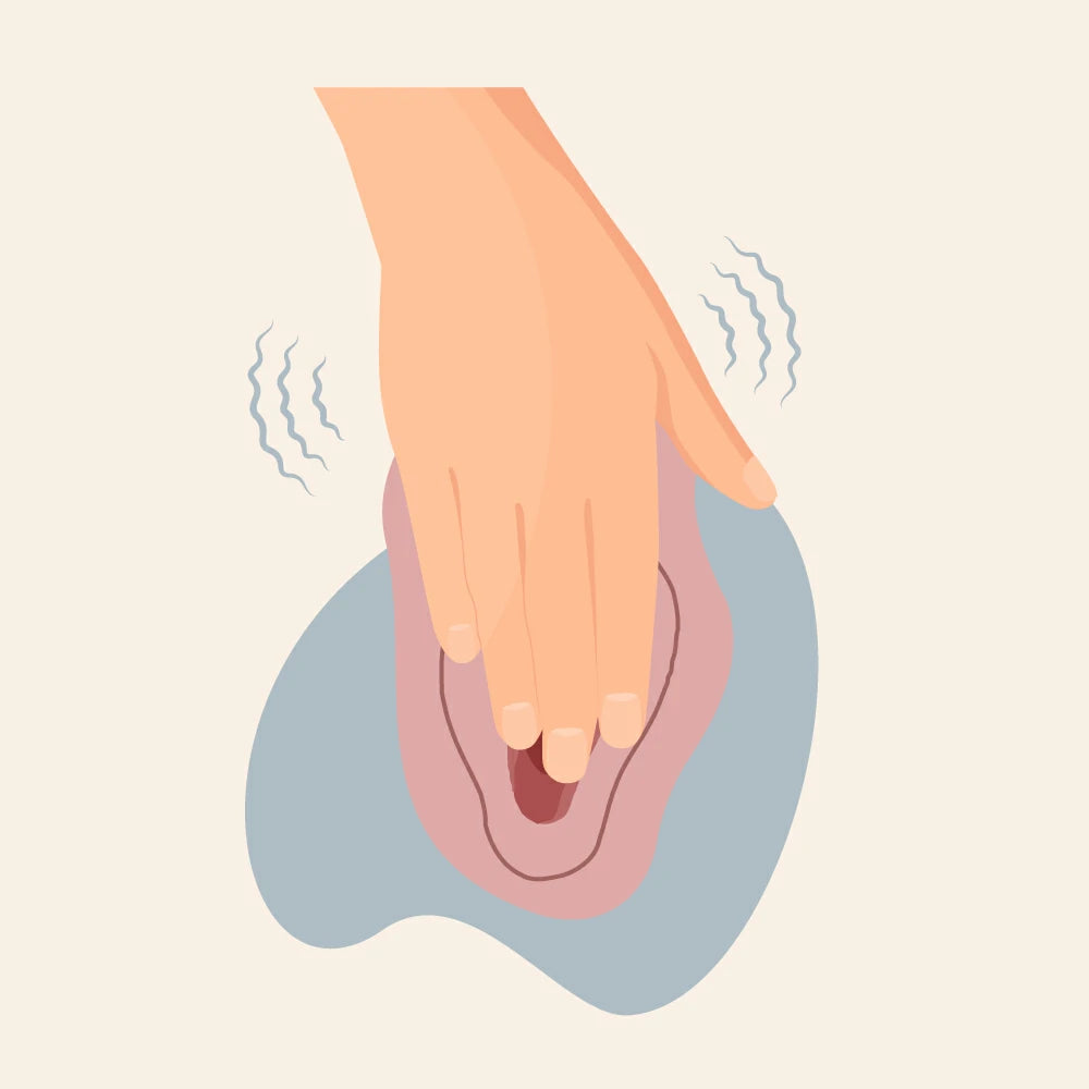 Rhythmic hand vibrations for clitoral pleasure.