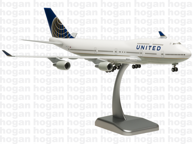 Hogan Wings 4937 1/200 United Airlines UA UAL BOEING 747-400 Plastic S