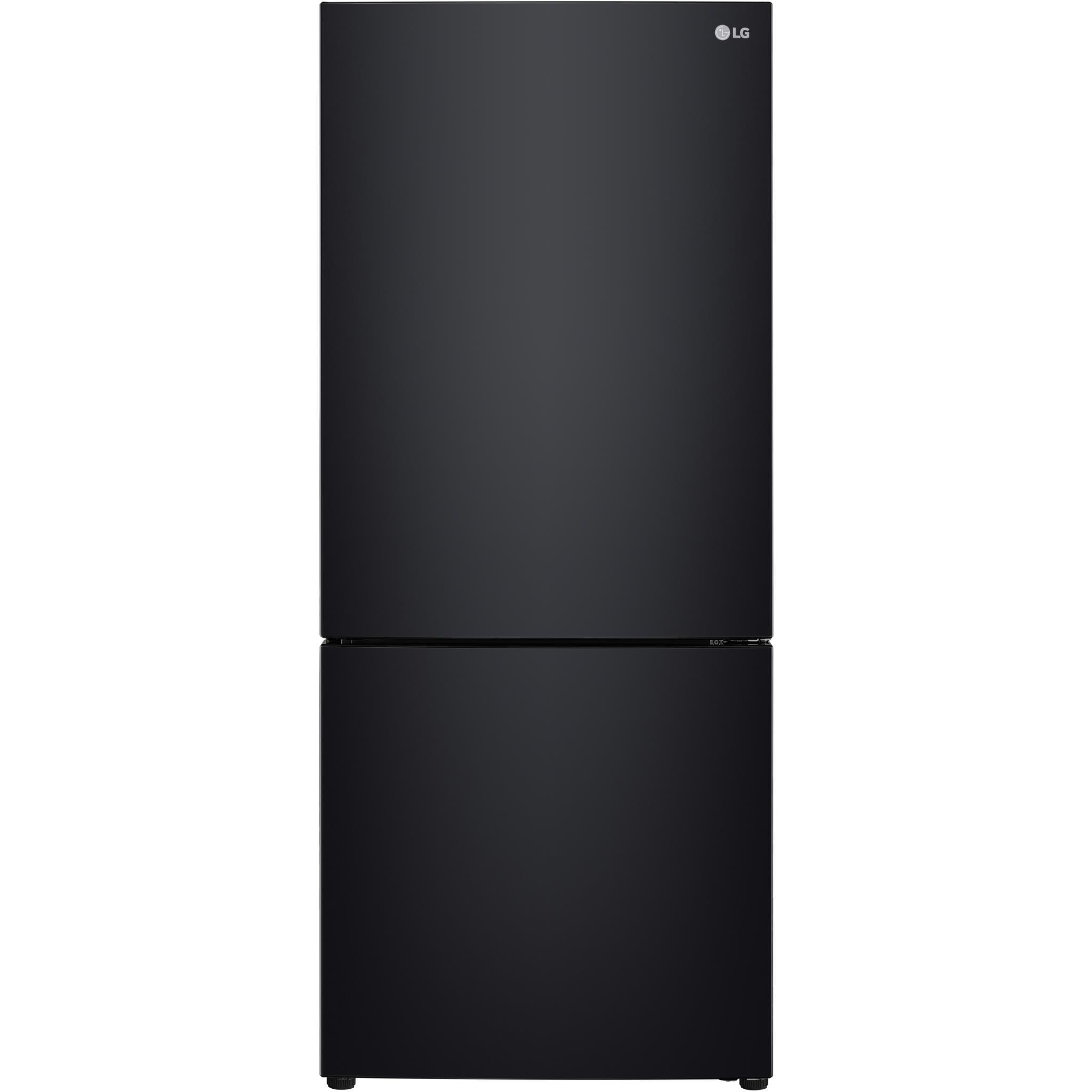 lg gb-455ble 420l bottom mount fridge (black)