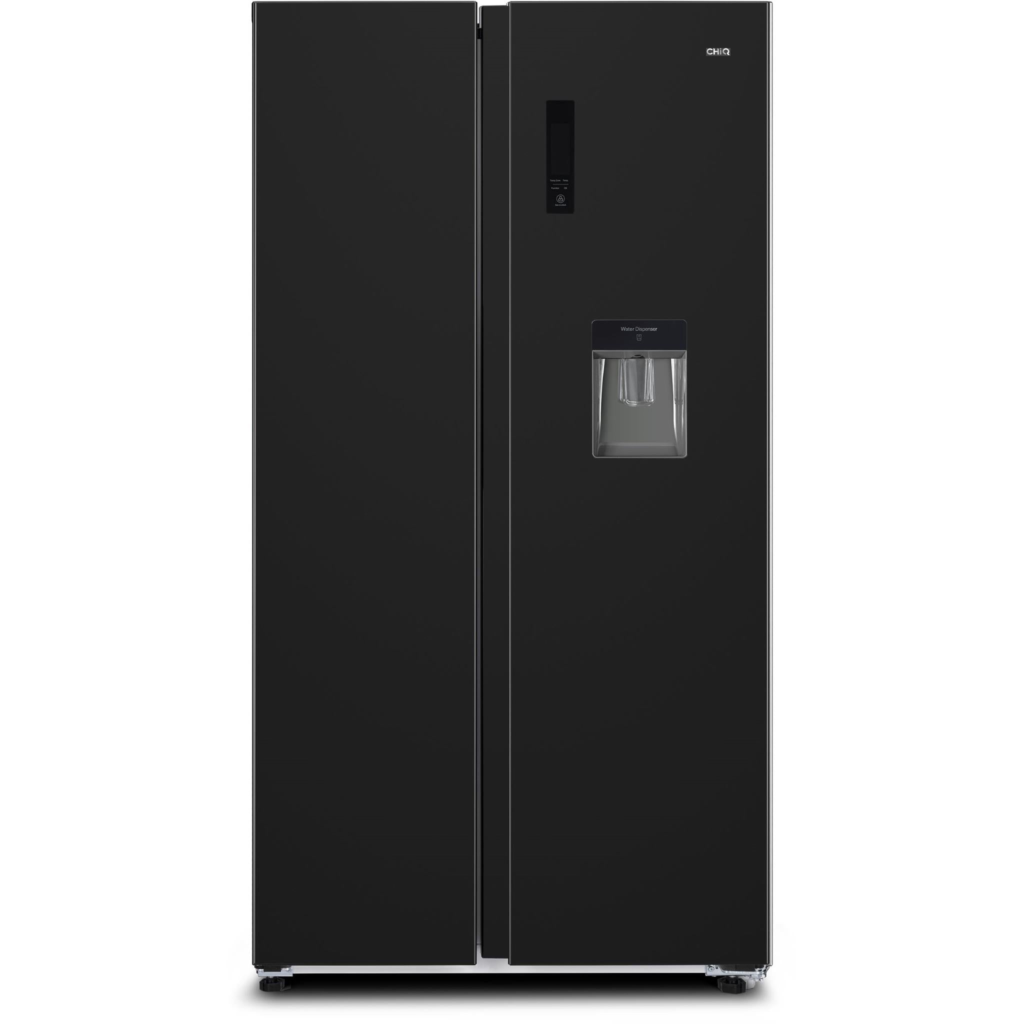 chiq css556nbd3 559l side-by-side fridge (black)