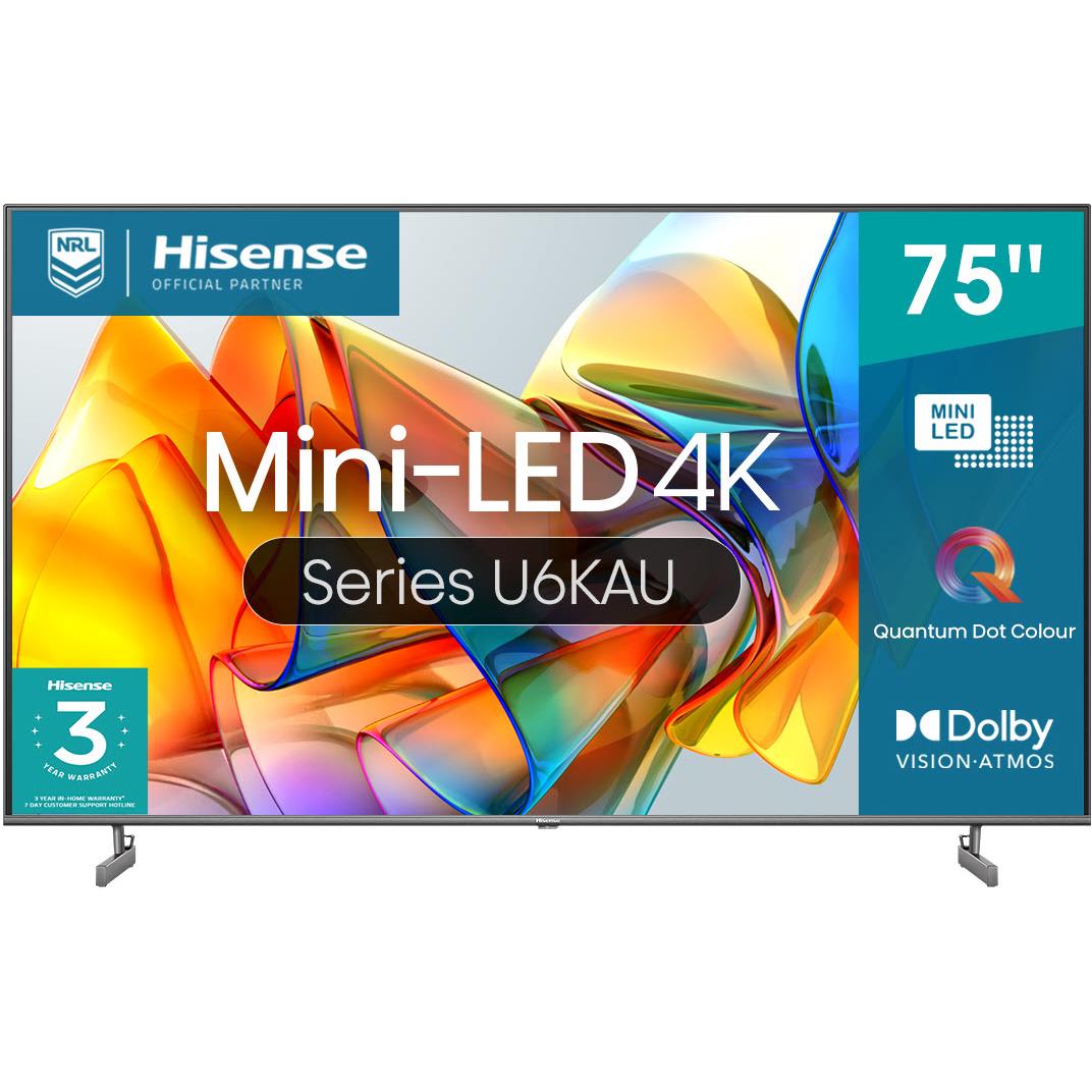 hisense 75" u6kau mini-led 4k smart tv [2023]