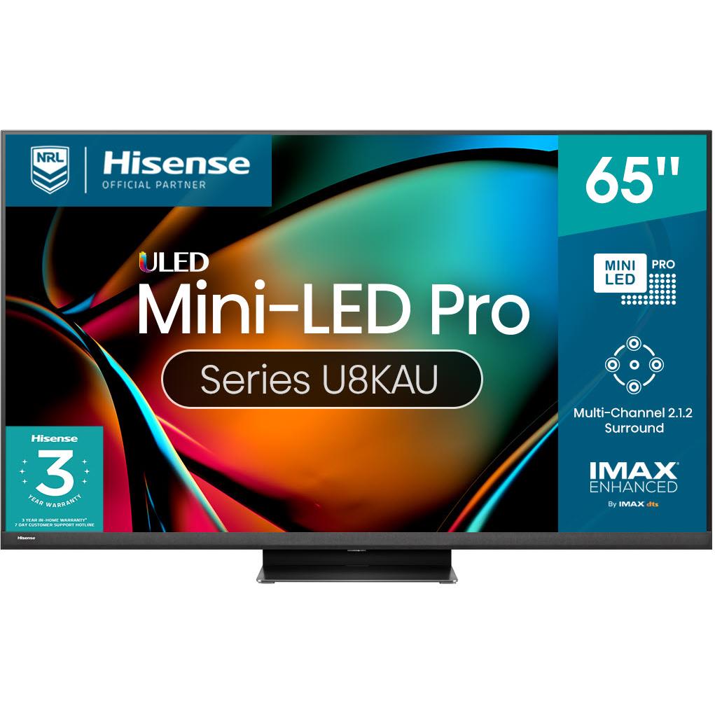 hisense 65" u8kau uled mini-led pro 4k smart tv [2023]