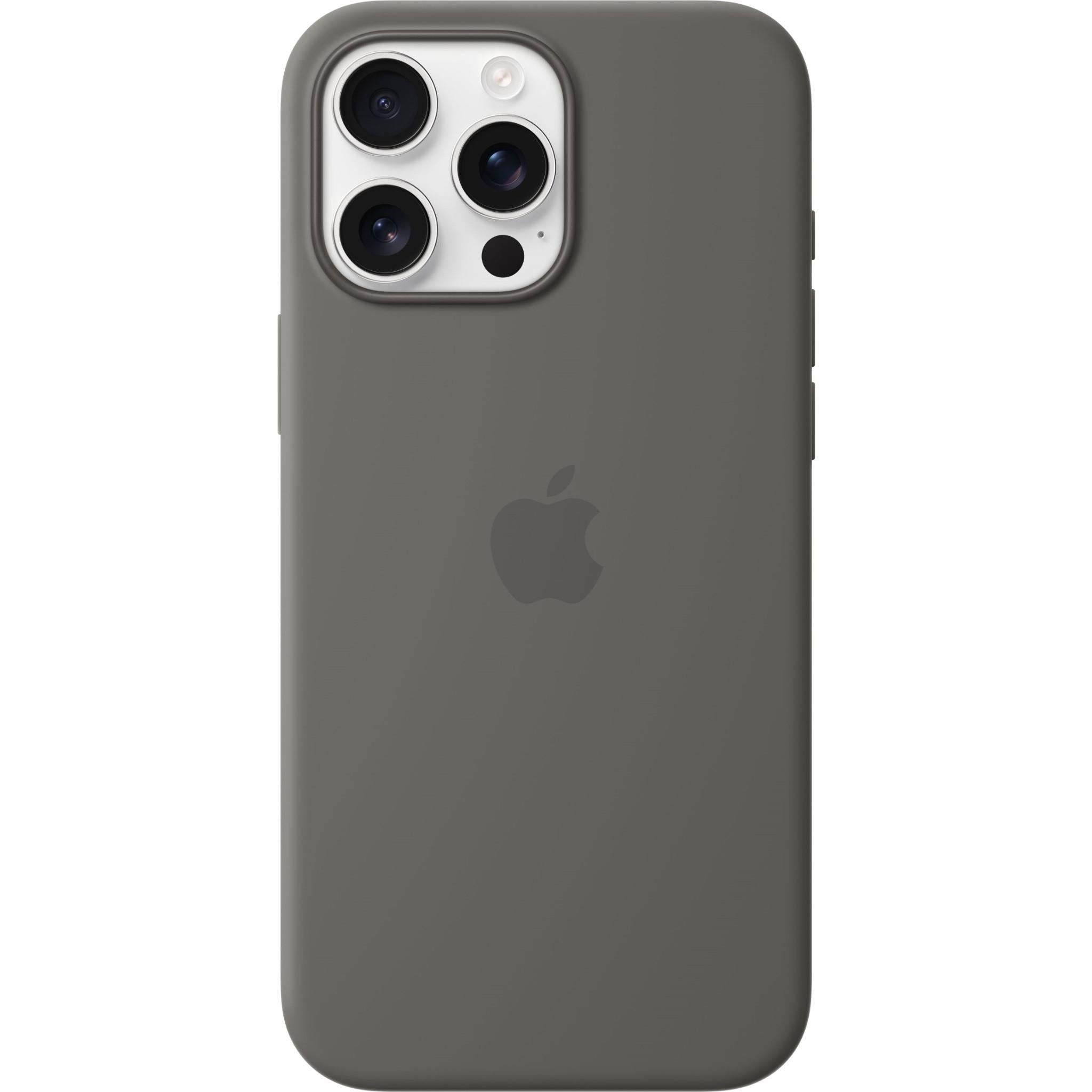 apple iphone 16 pro max silicone case with magsafe (stone grey)