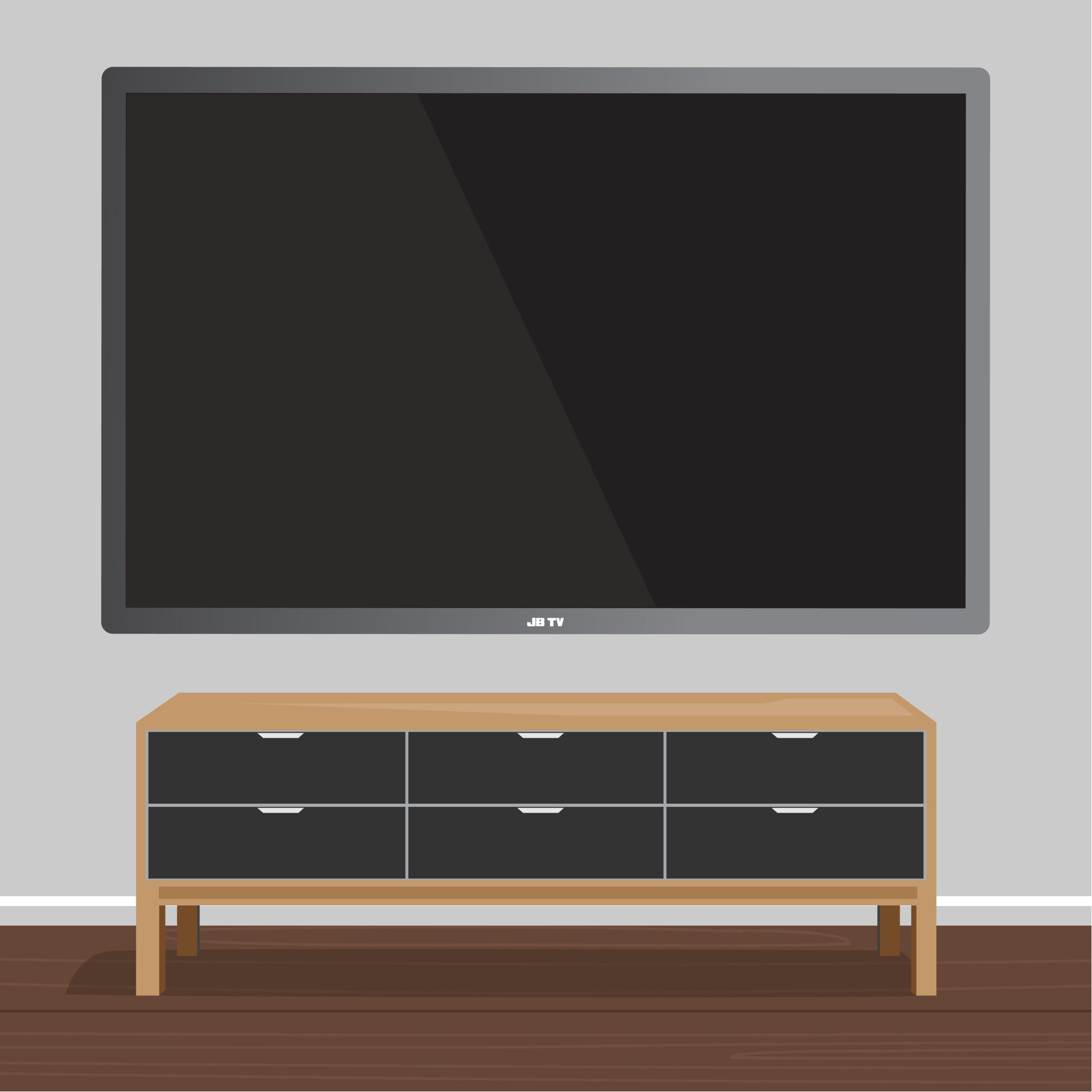 flat screen tv on wall png