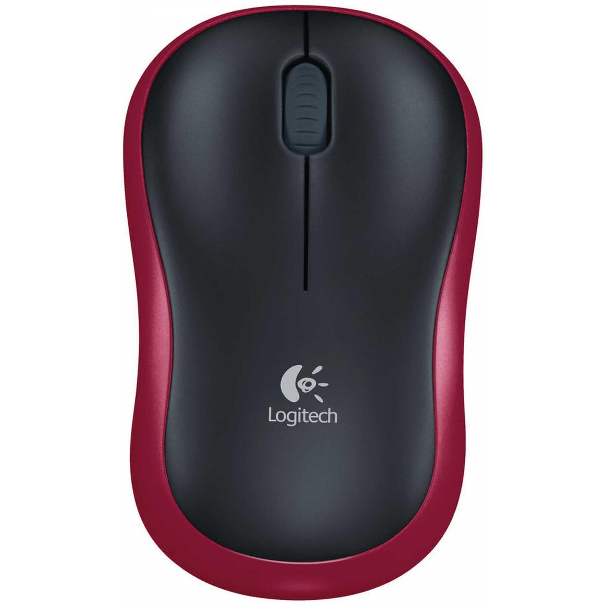 logitech m185 wireless mouse (red)