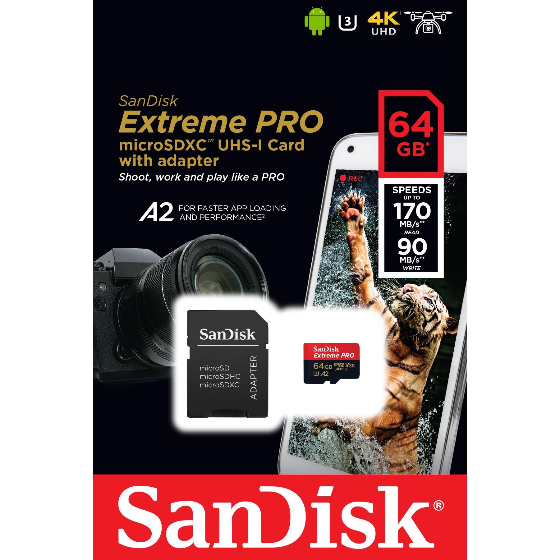 sandisk extreme pro microsd 64gb memory card