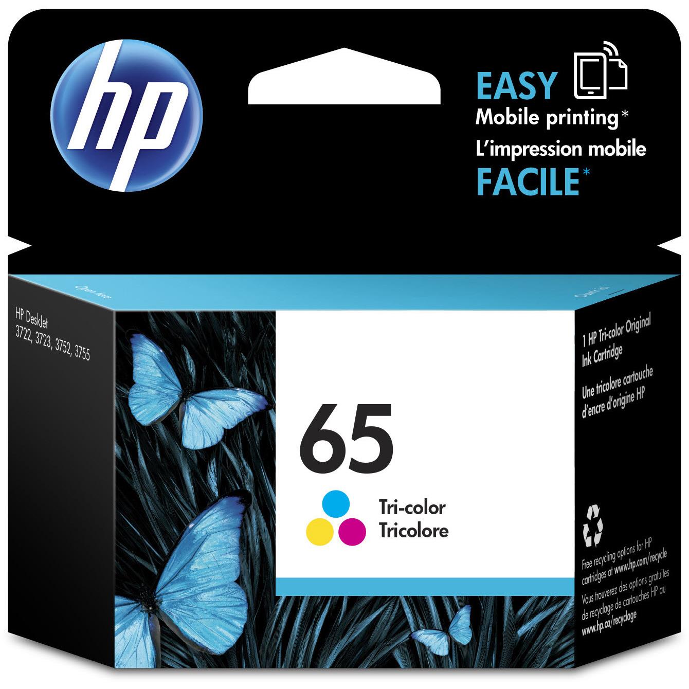 hp 65 original ink cartridge (tri-colour)