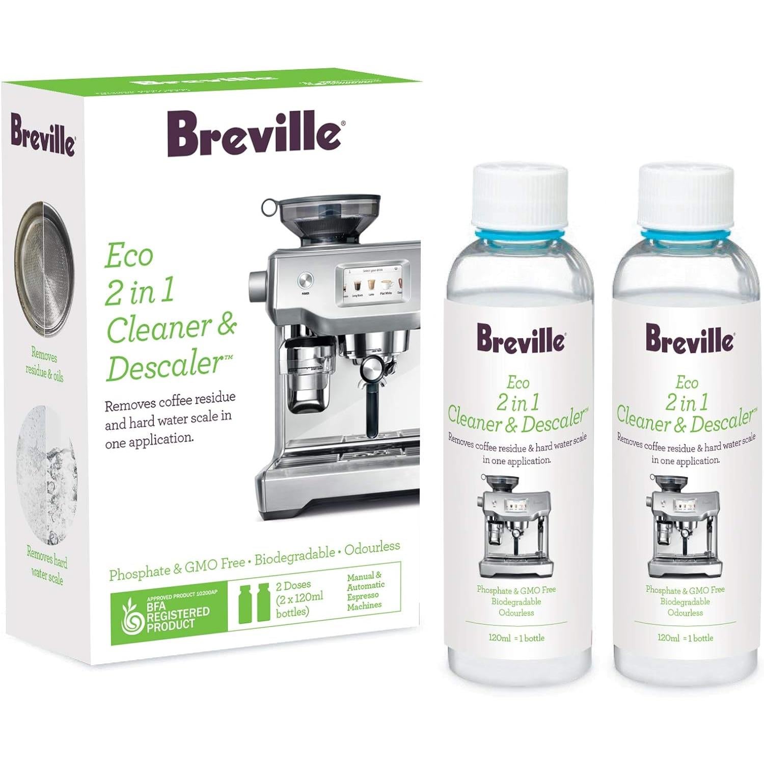 breville eco 2-in-1 cleaner & descaler (2 x 120ml)