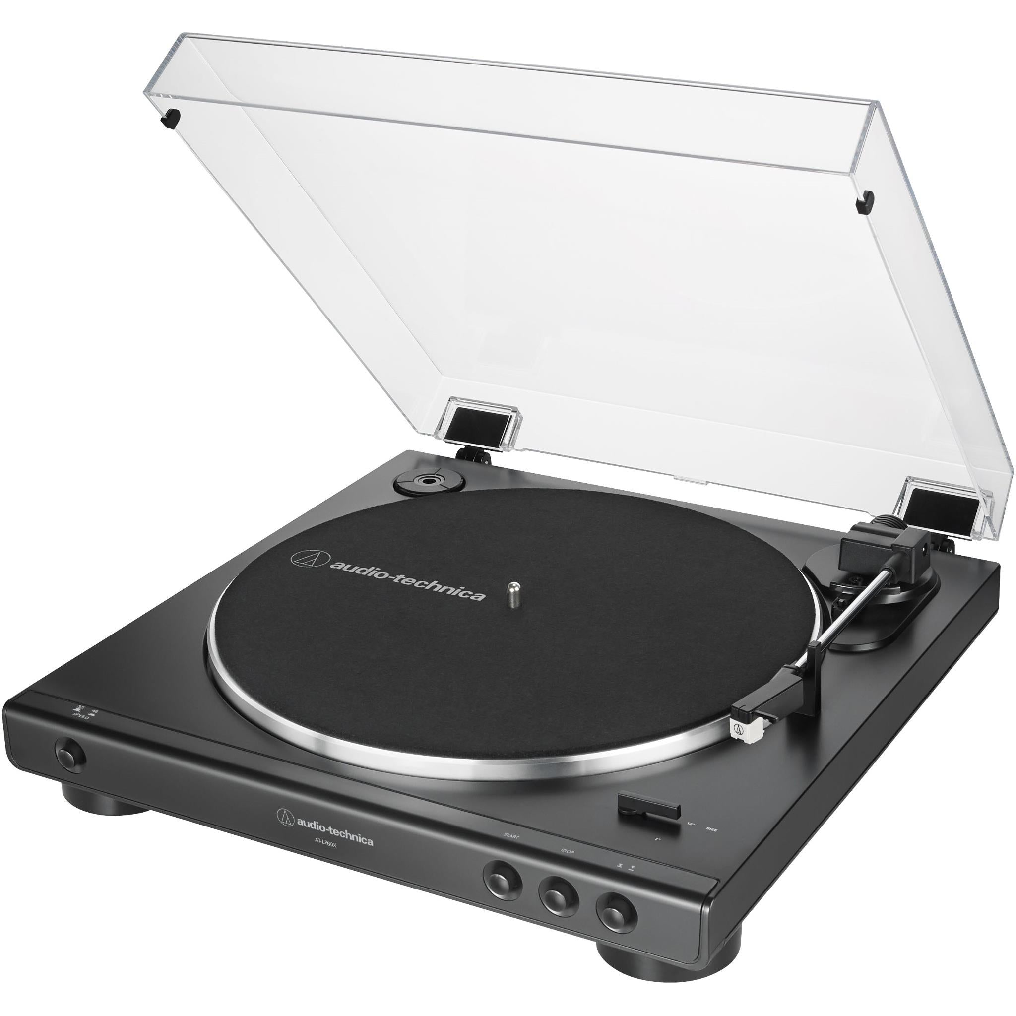 audio-technica lp60x fully automatic turntable (black)