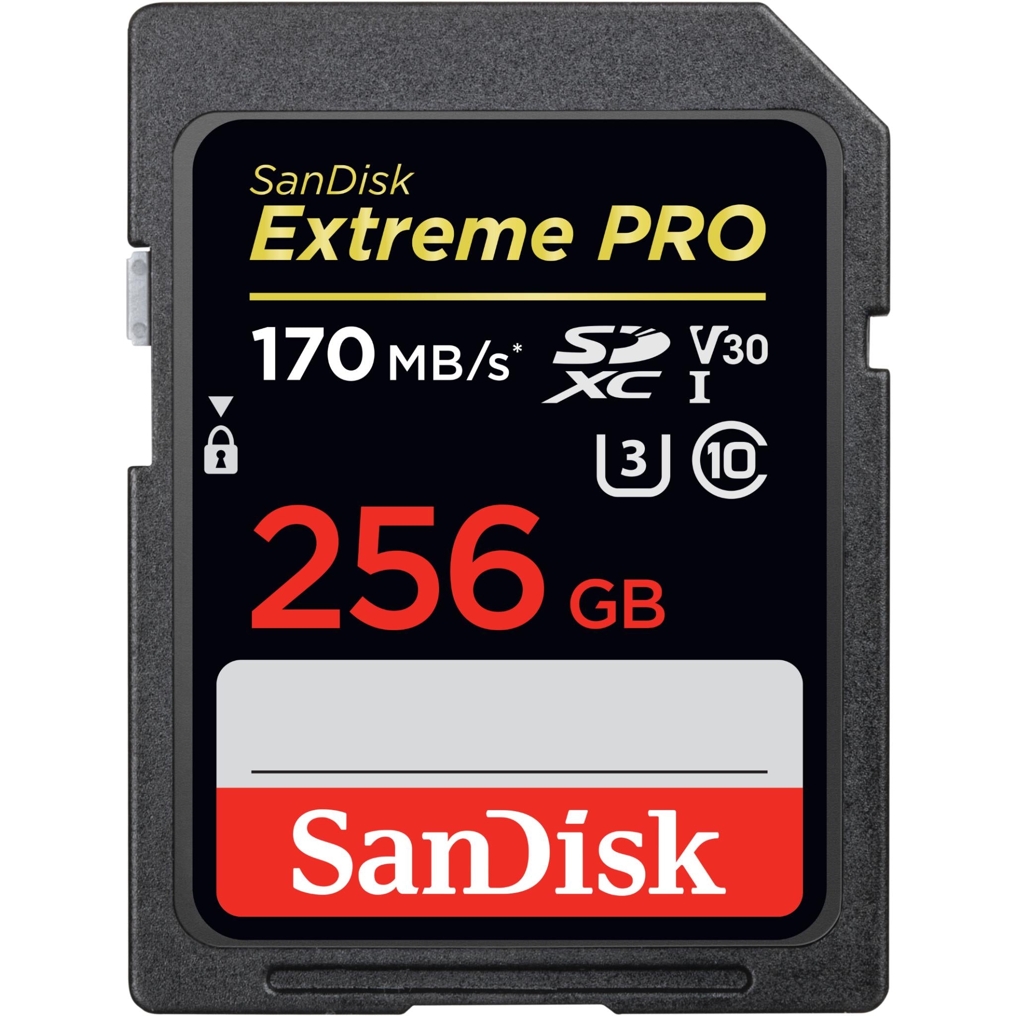 sandisk extreme pro sdxc 256gb 170mb/s memory card