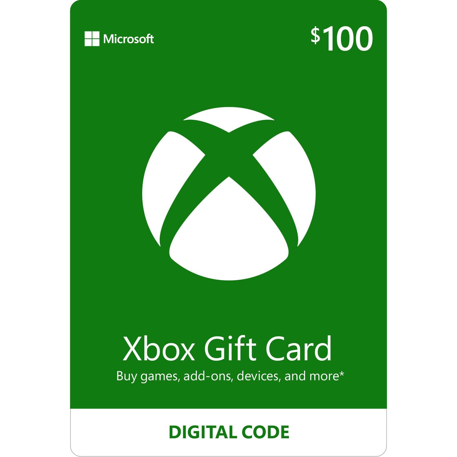 xbox $100 gift card (digital download)