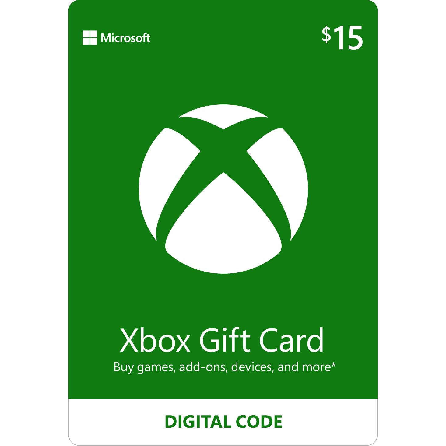 xbox $15 gift card (digital download)