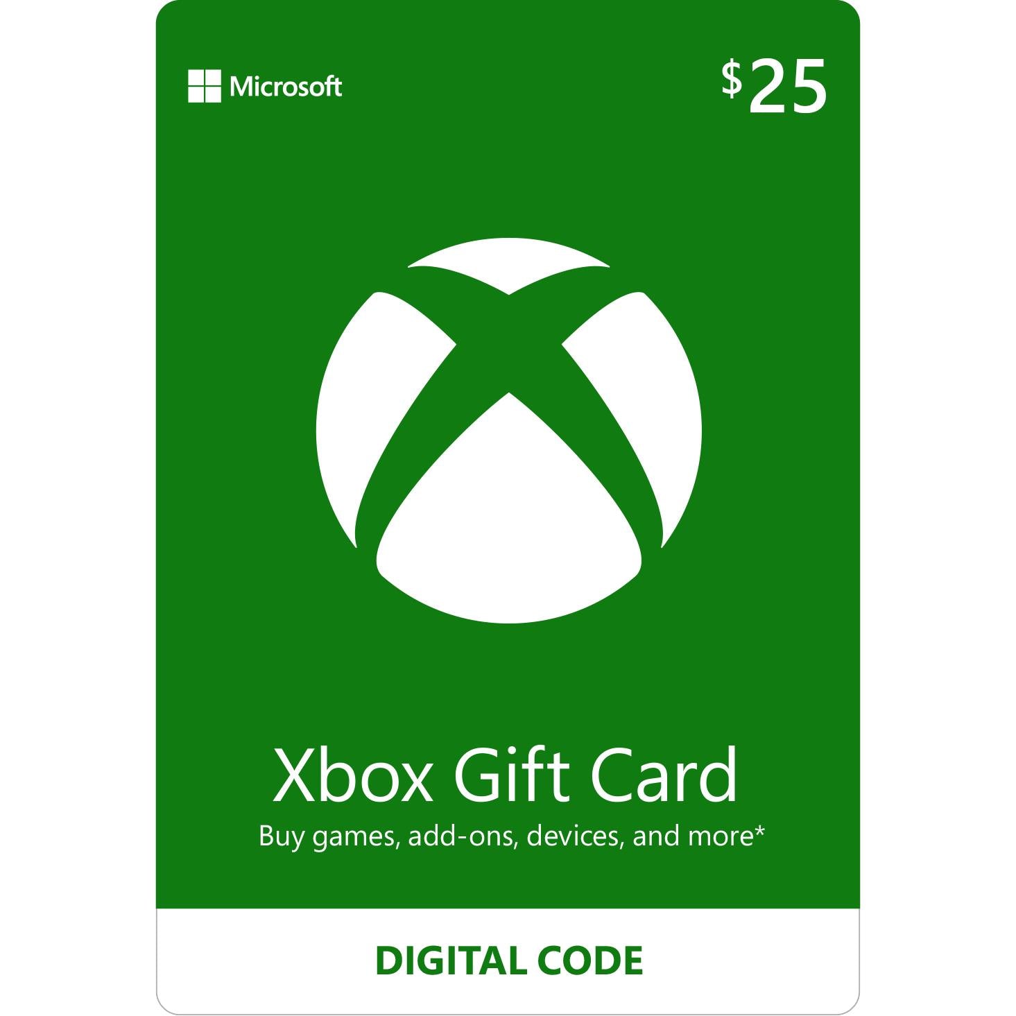 xbox $25 gift card (digital download)