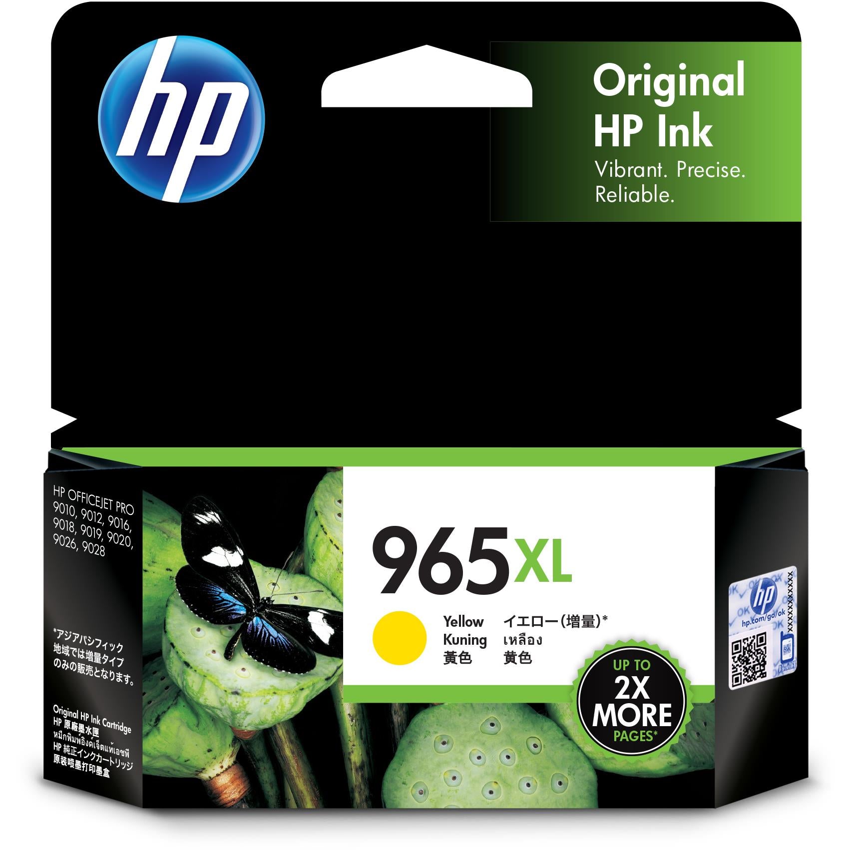 hp 965xl high yield original ink cartridge (yellow)