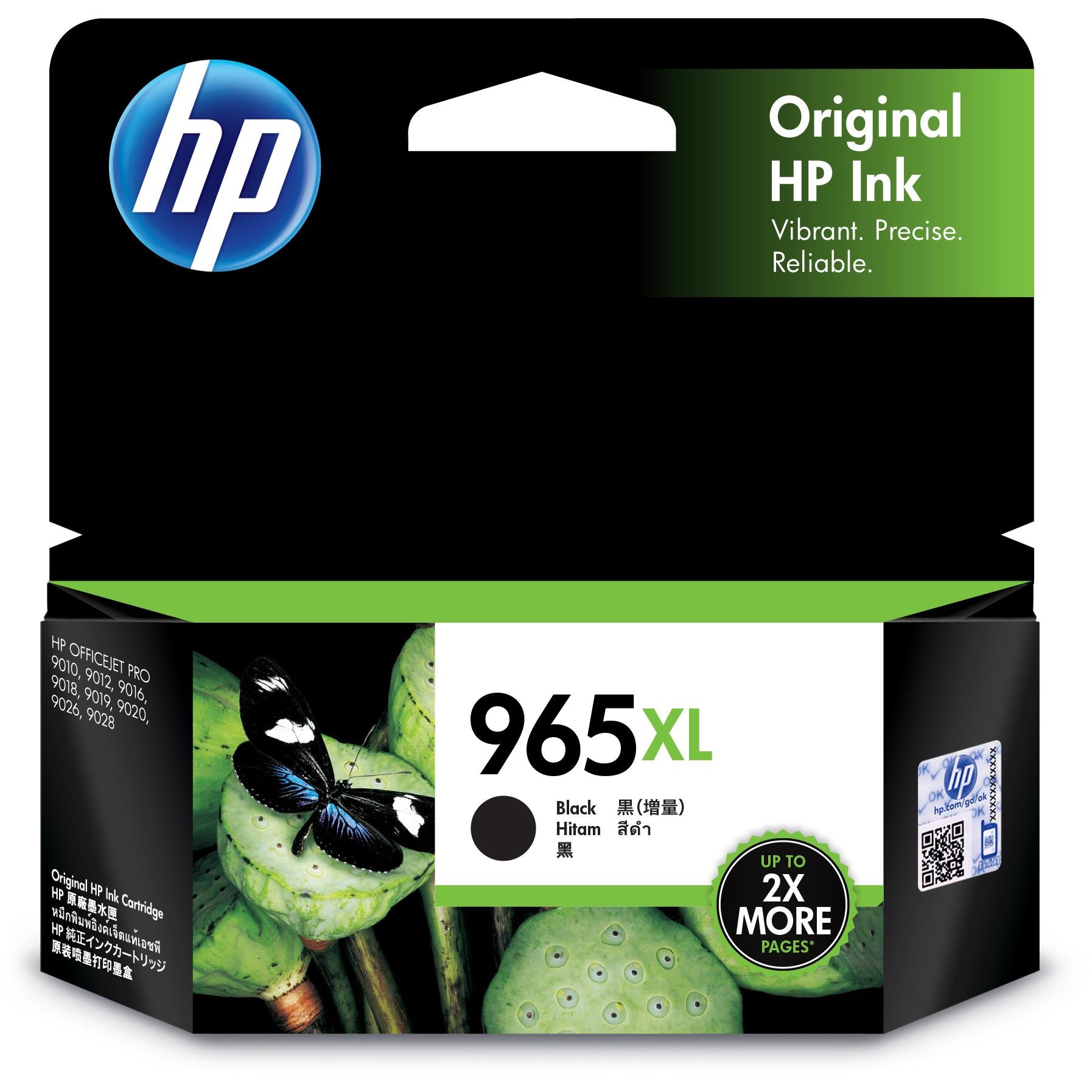 hp 965xl high yield original ink cartridge (black)