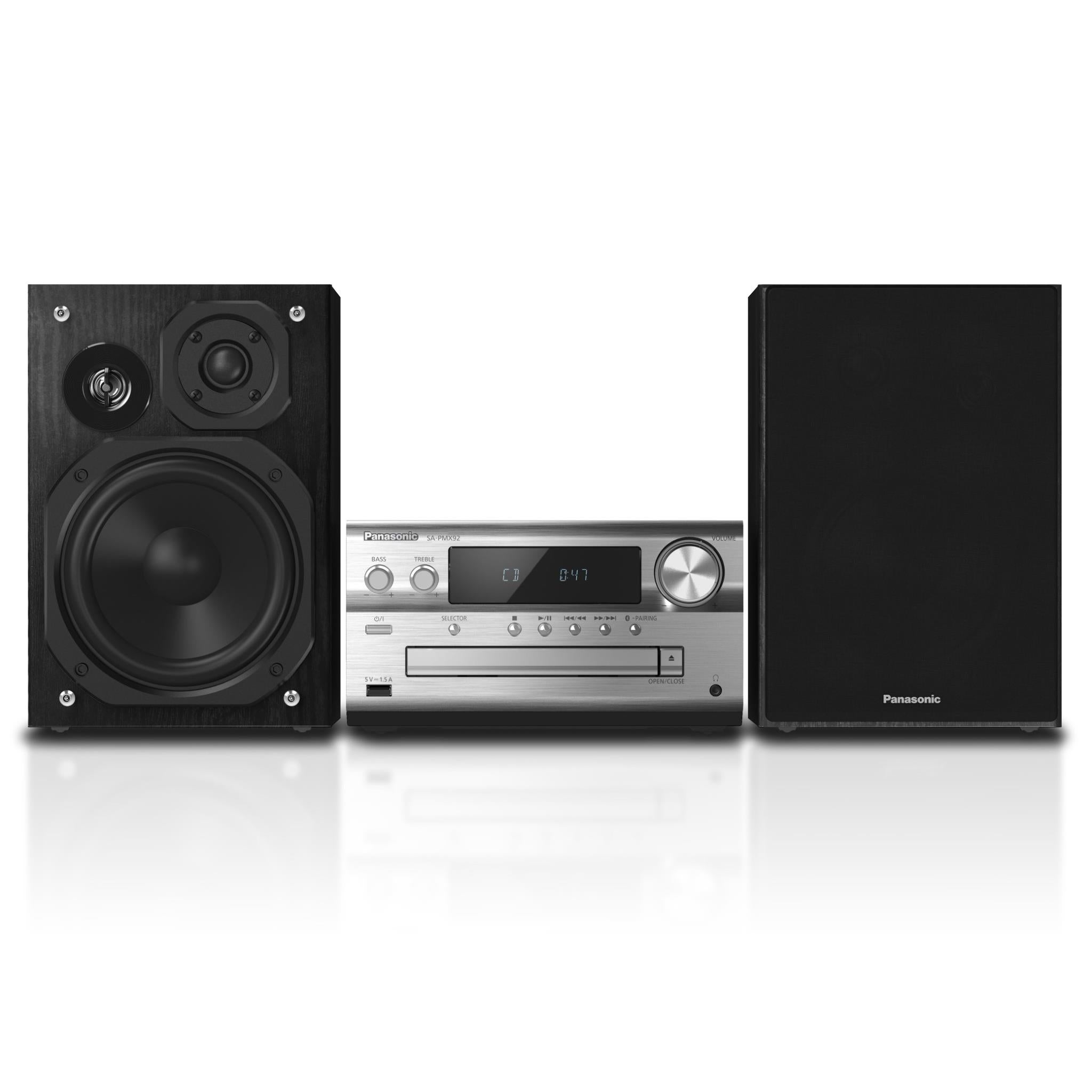 panasonic sc-pmx92gn premium micro cd hi-fi system (silver)