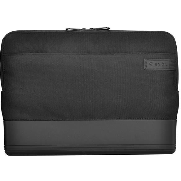 evol byron water resistant 13.3" laptop sleeve case with molded base (black)