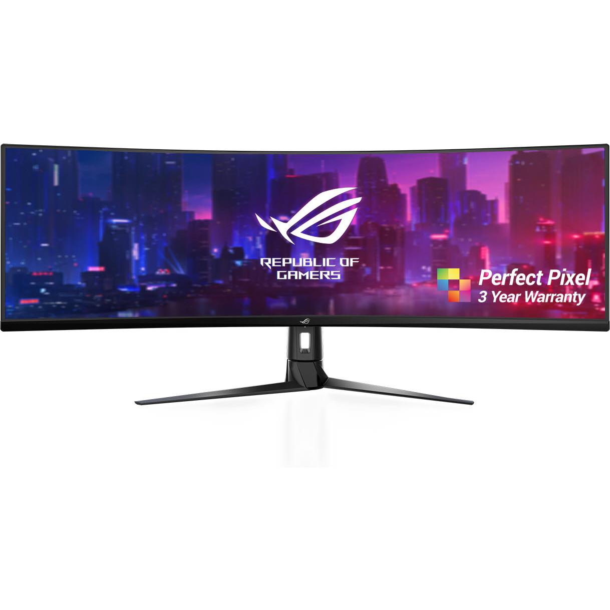 asus rog strix xg49vq 49" 144hz displayhdr™ 400 curved gaming monitor