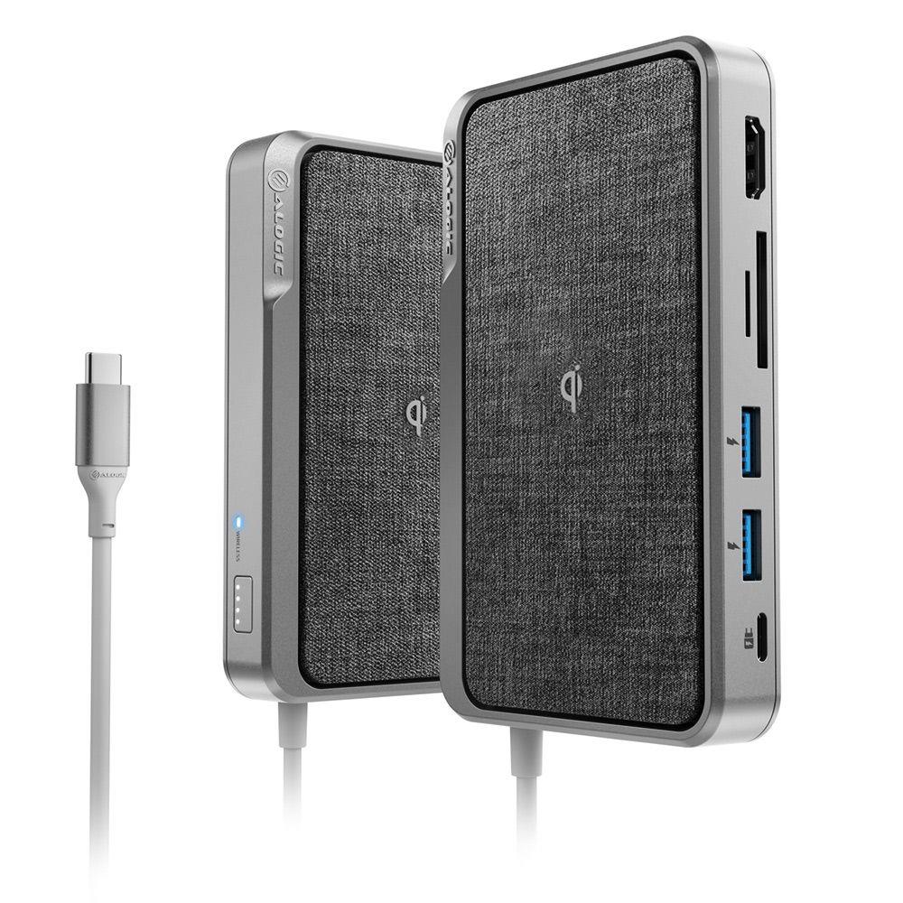 alogic usb-c ultra dock wave 3-in-1 charging hub (space grey)