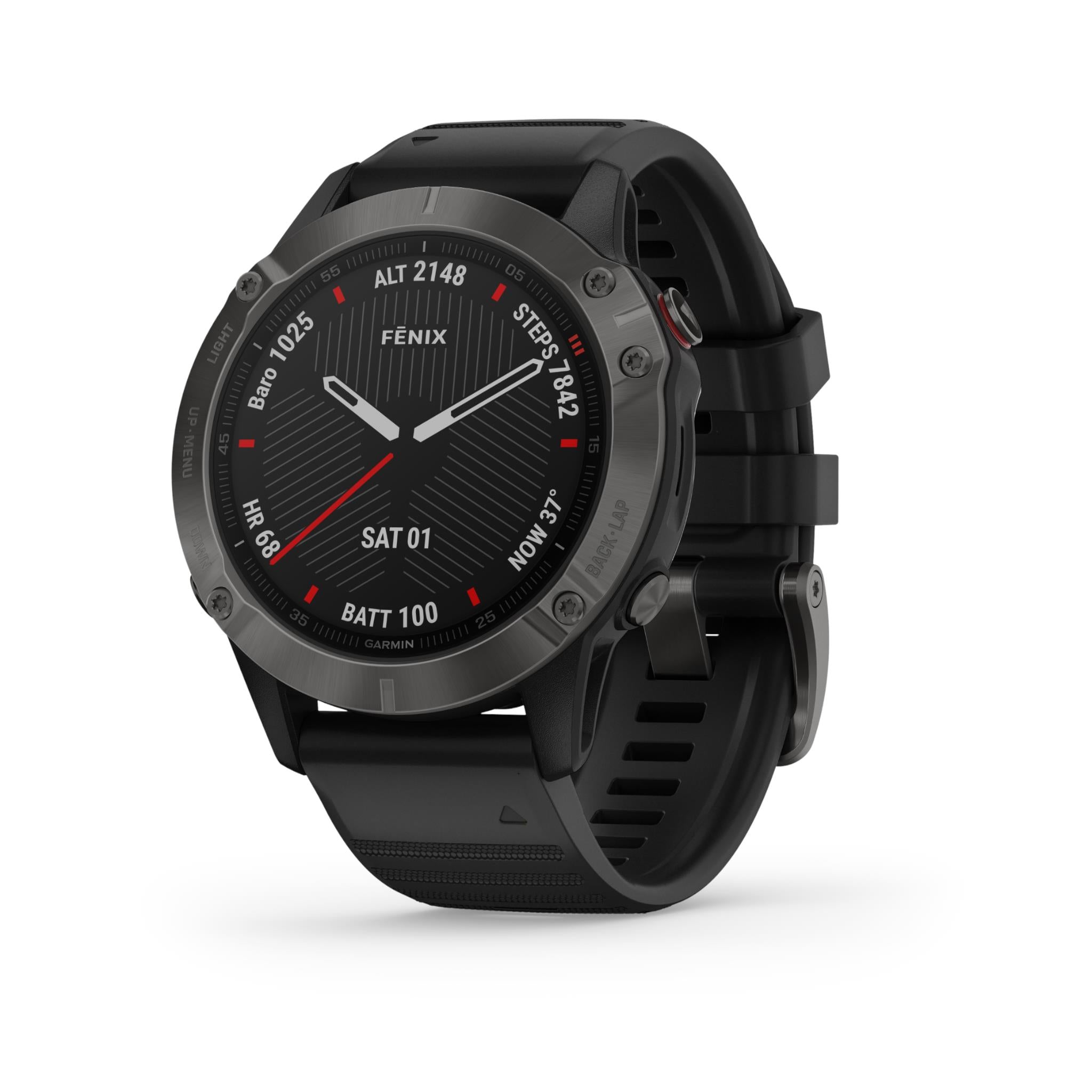 garmin fenix® 6 sapphire edition sports watch (carbon grey with black band)