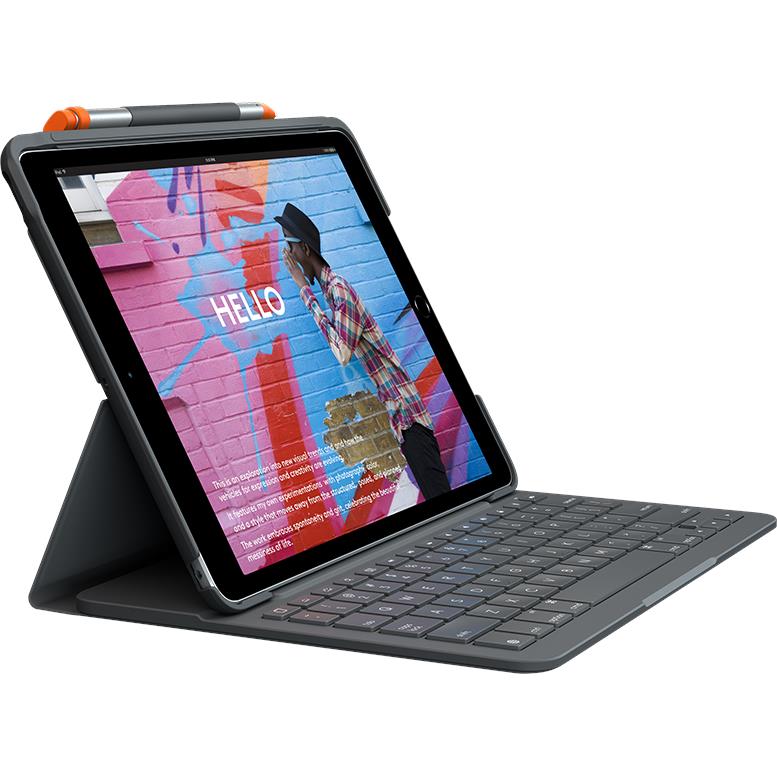 logitech slim folio keyboard case for ipad 10.2" [7th/8th/9th gen] (graphite)