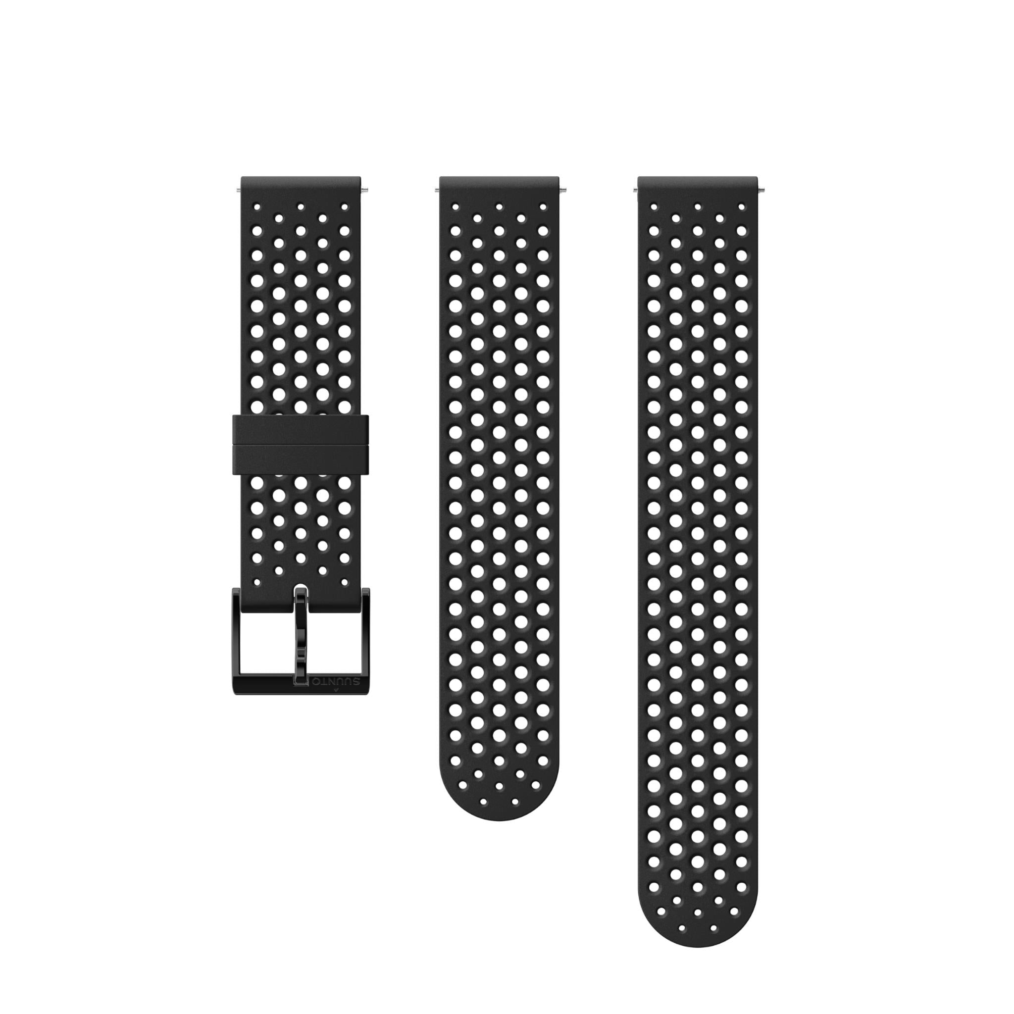 suunto 20mm athletic 1 silicon band for suunto 3 fitness sports watch (black) [s+ m]