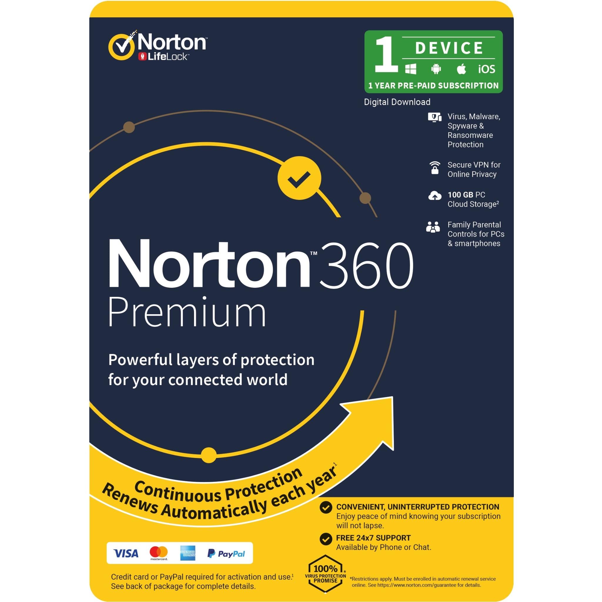 norton 360 premium (1-device, 12-month) [digital download]