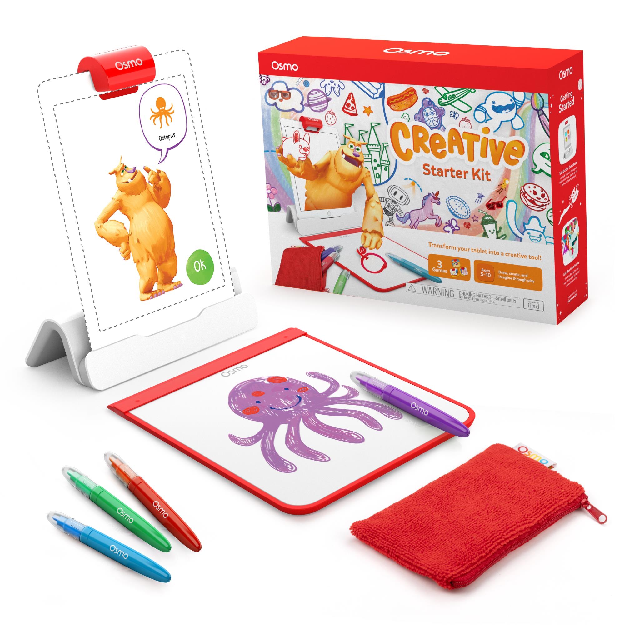 osmo creative starter kit for ipad with osmo base (ages 5-10+)