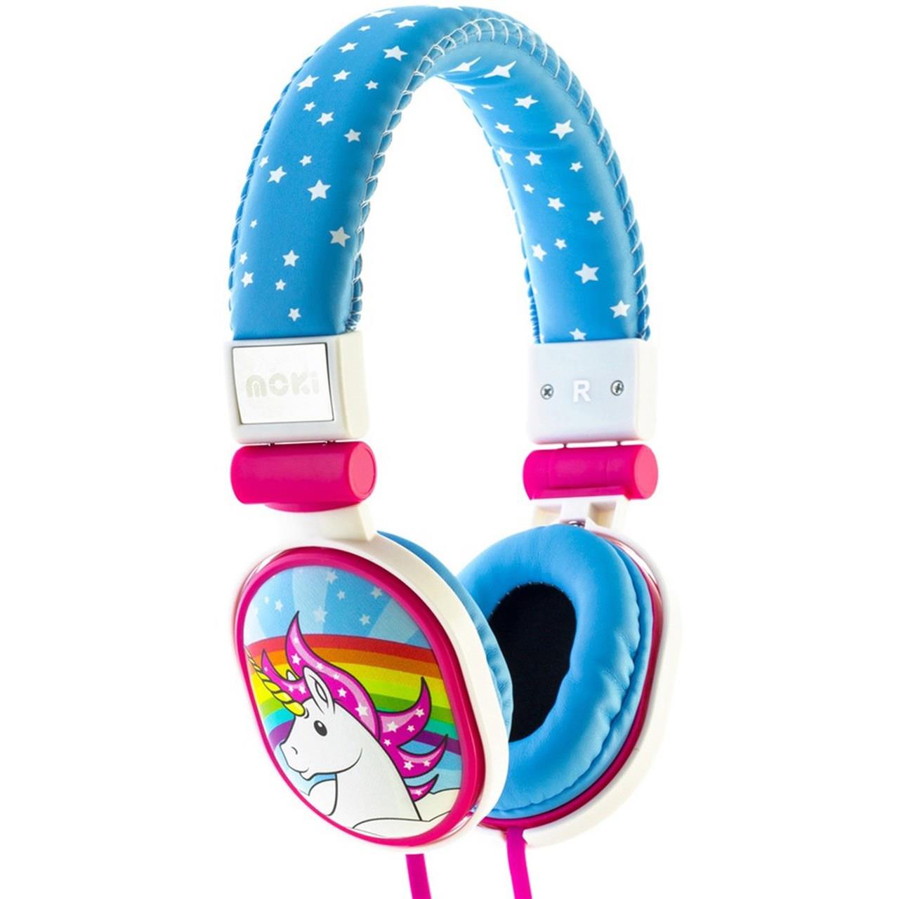 moki poppers kids over-ear headphones (unicorn)