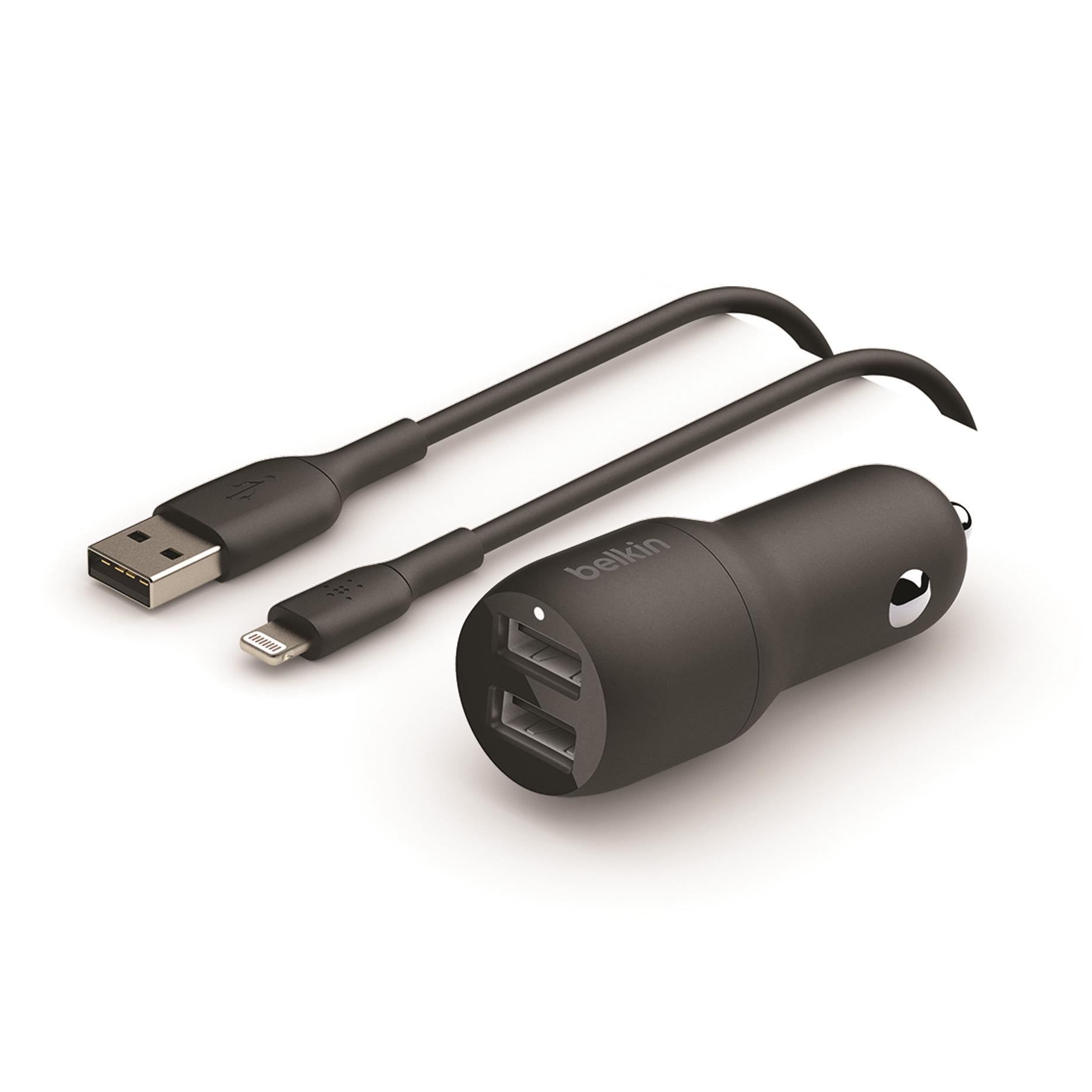 Belkin BoostUp Charge Dual USB-A Car Charger with 1M USB-A to Lightning  Cable - JB Hi-Fi