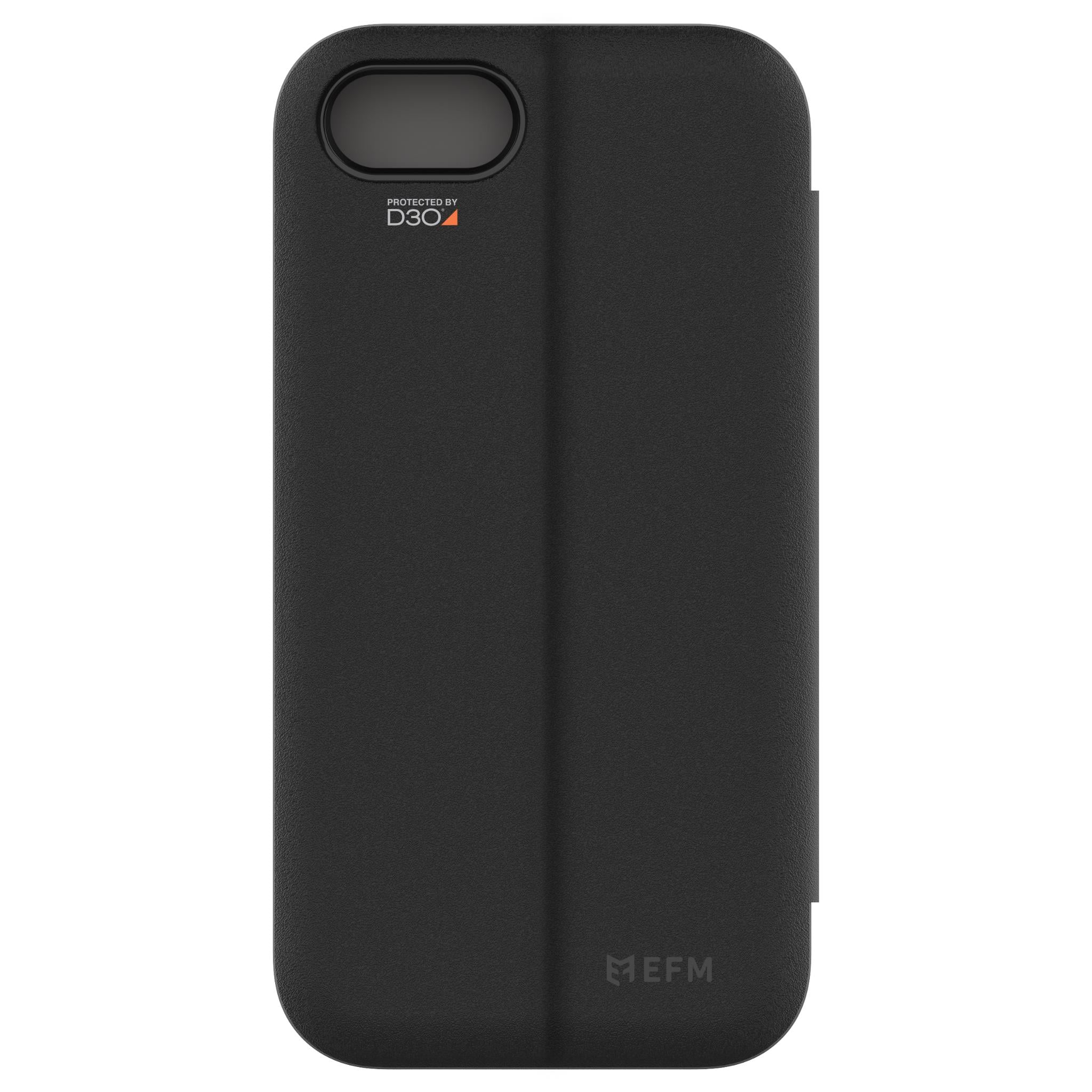 efm miami wallet case for iphone se/8/7/6s/6 (jet black)
