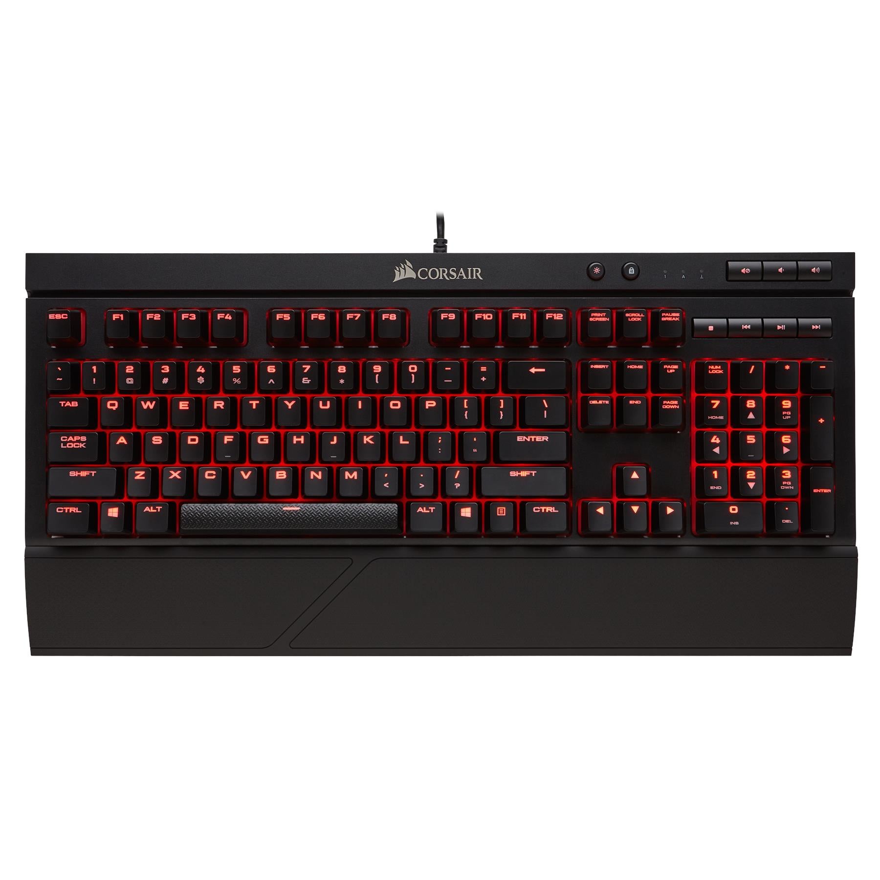 corsair gaming k68 red led mechanical keyboard - cherry mx red