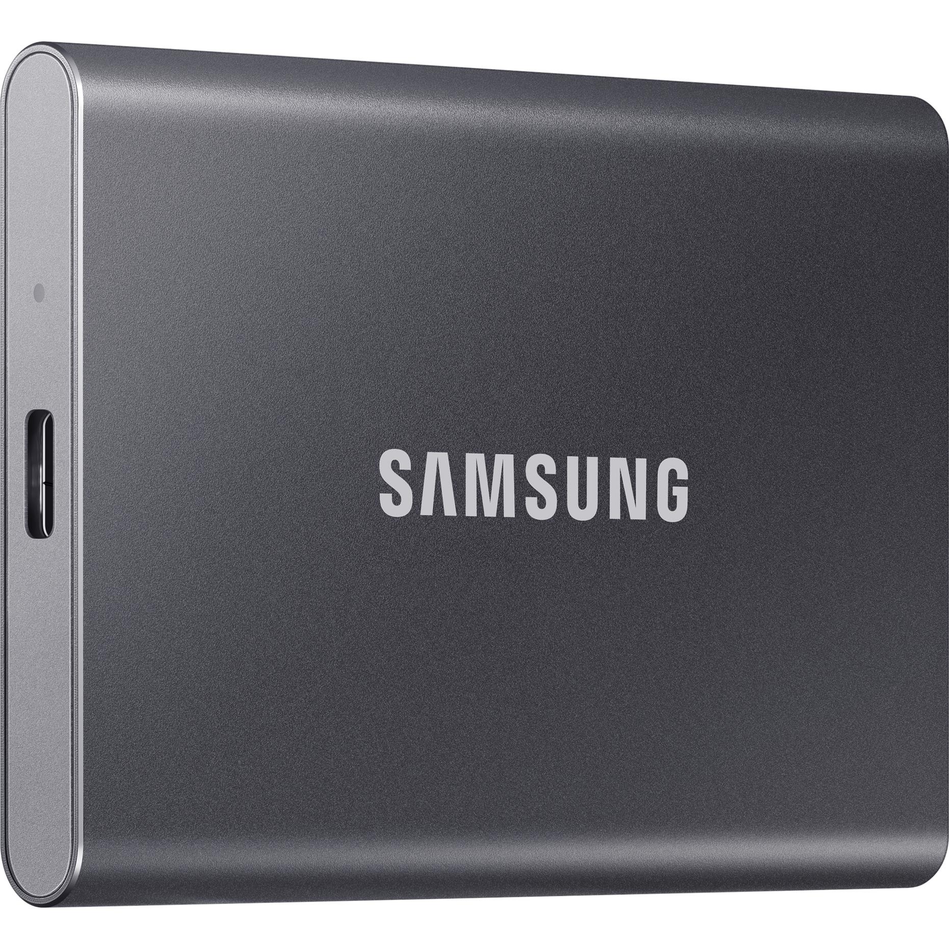 samsung t7 portable ssd drive [500gb] (titan gray)